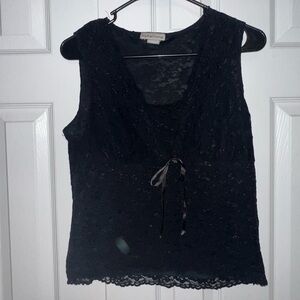 Notations Women's Black Lace Blouse